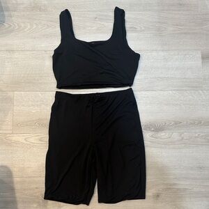 Black Two-Piece Shorts Set
